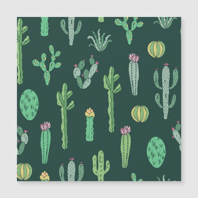 Cactus Plants: Vintage Seamless Background (Front)