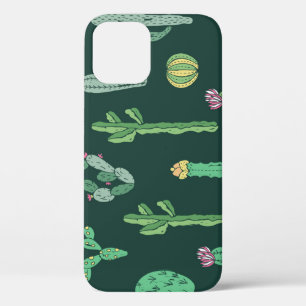 Cactus Plants: Vintage Seamless Background iPhone 12 Case