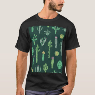 Cactus Plants: Vintage Seamless Background T-Shirt