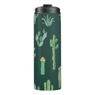 Cactus Plants: Vintage Seamless Background Thermal Tumbler