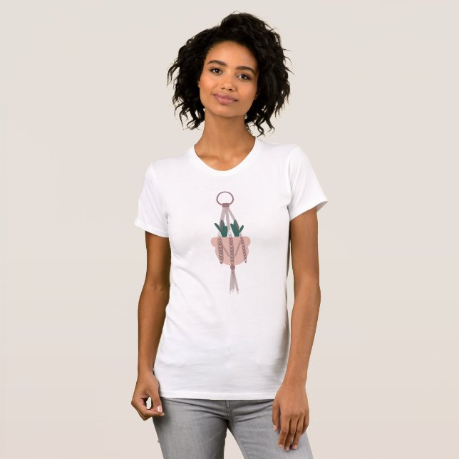 Cactus Pot Hanging Plants T-Shirt (Front Full)