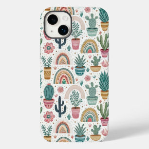 Cactus Pot with Plants, Flowers and Rainbows Case-Mate iPhone 14 Plus Case