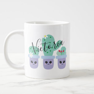Cactus Potted Cute Name Giant Coffee Mug