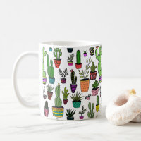 Cactus Potted Plants Cute Pattern Colourful