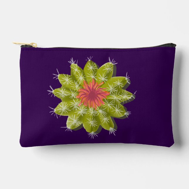 cactus Powder Puff Accessory Pouch (Front)