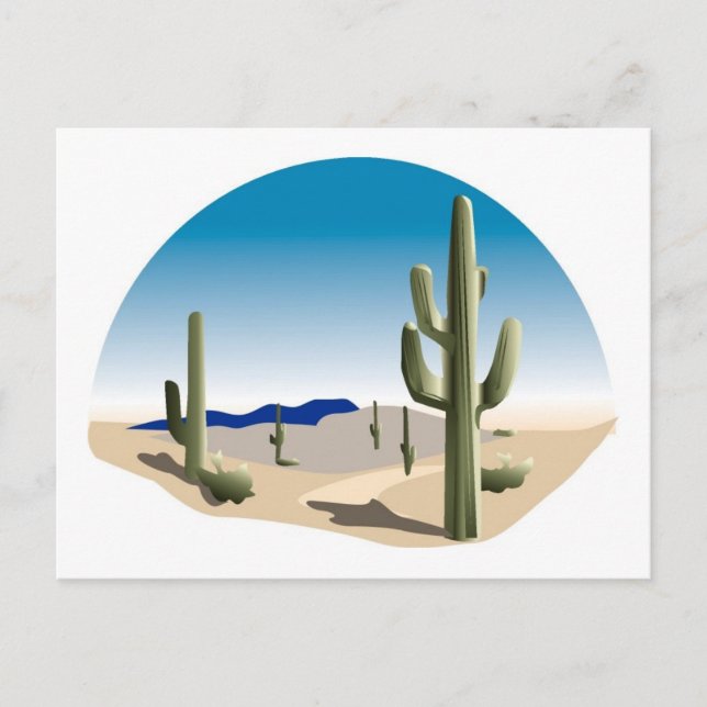 Cactus Prairie Scene Postcard (Front)