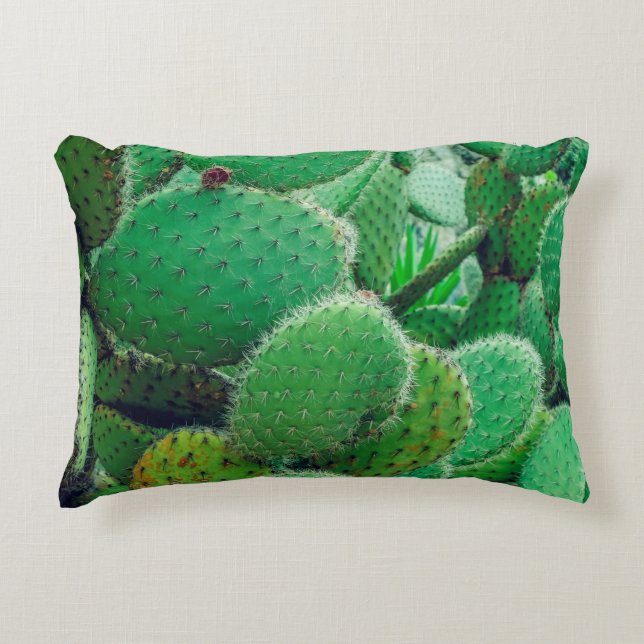 Cactus, prickly pear cactus ,cactus spines, close  decorative cushion (Front)