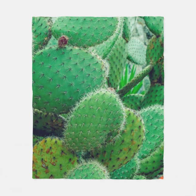 Cactus, prickly pear cactus ,cactus spines, close  fleece blanket (Front)