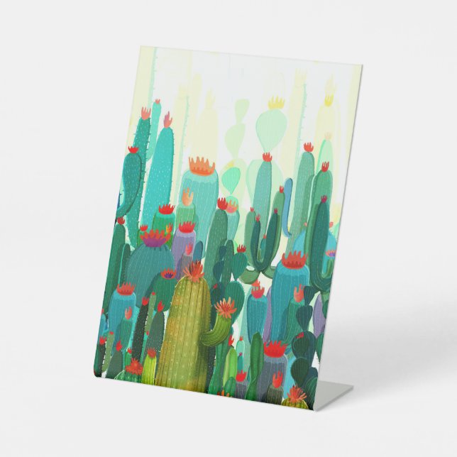 Cactus Print | A Lot Of Cactus Pedestal Sign (Front)