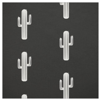 Cactus Print in Black and White Fabric