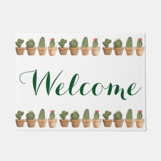 Cactus Print Welcome Mat