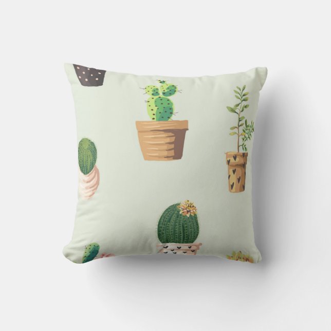 Cactus printed throwpillow  (Front)