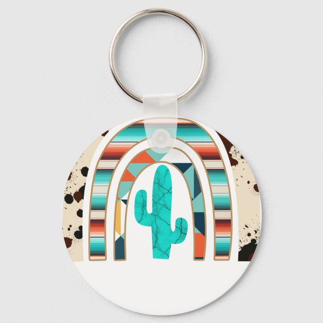 cactus rainbow key ring (Front)