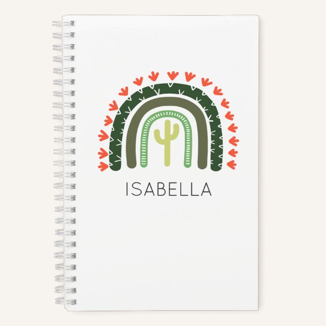 Cactus Rainbow NAME Modern Desert Travel Journal (Front)