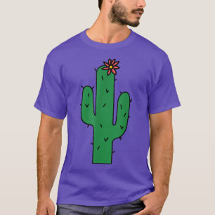 Cactus Red Flower Succulents Cute Cacti Love Plant T-Shirt