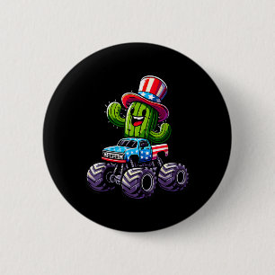 Cactus Riding Monster Truck 4th Of July 6 Cm Round Badge
