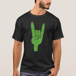 Cactus Rock And Roll Hand Desert Plant Cacti Succu T-Shirt