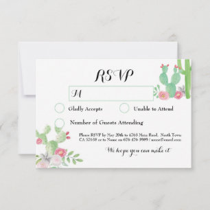 Cactus RSVP Wedding Fiesta Response Cards Cacti