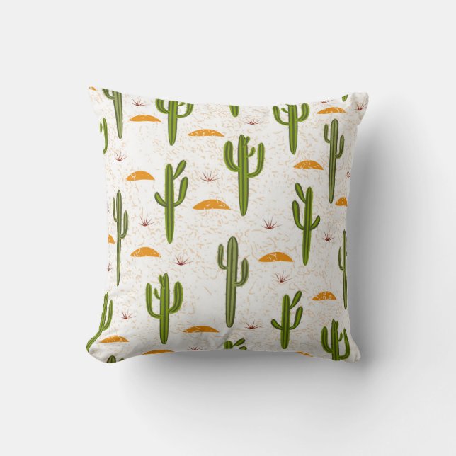 Cactus Sand: Mexican Style Seamless. Cushion (Front)