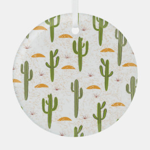 Cactus Sand: Mexican Style Seamless. Glass Tree Decoration