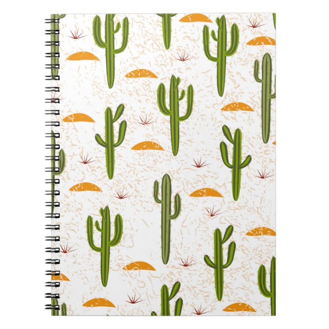 Cactus Sand: Mexican Style Seamless. Notebook (Front)