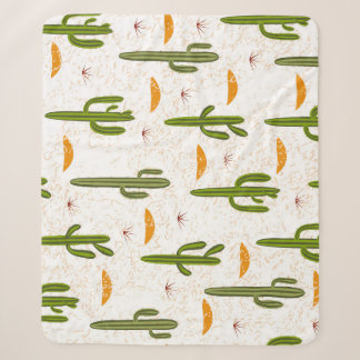Cactus Sand: Mexican Style Seamless. Sherpa Blanket