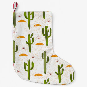 Cactus Sand: Mexican Style Seamless. Small Christmas Stocking