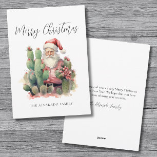 Cactus Santa Merry Christmas Holiday Card