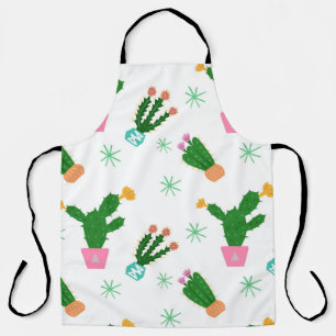 Cactus seamless vintage pattern, repeated ornamen apron