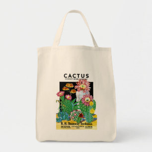 Cactus Seed Packet Label Tote Bag
