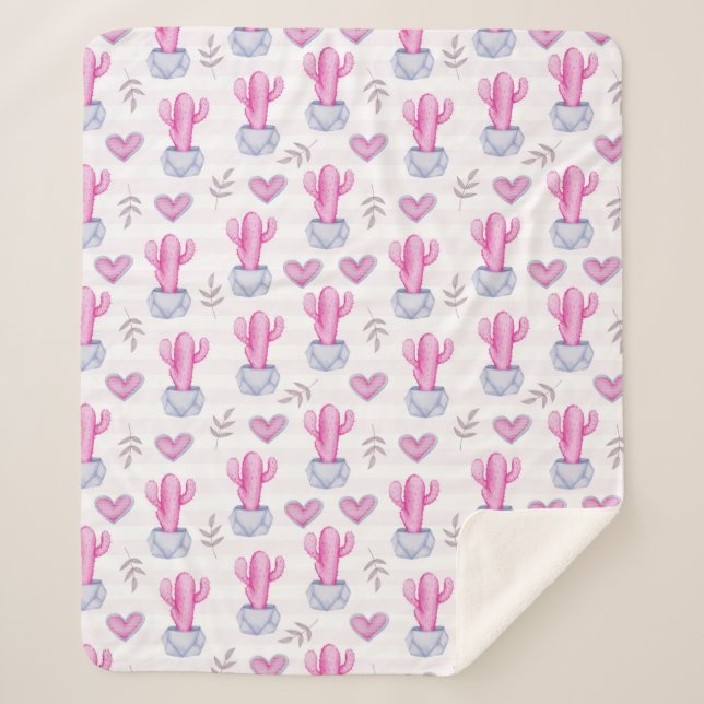 Cactus Sherpa Blanket (Front)