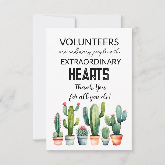 cactus simple volunteer appreciation week card (Front)