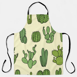 Cactus Sketch: Vintage Floral Elegance. Apron