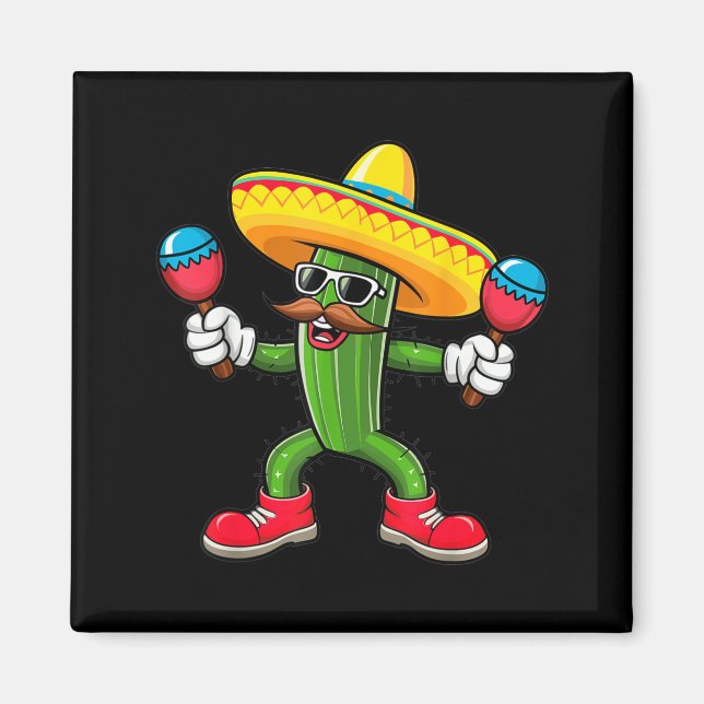Cactus Sombrero Cinco De Mayo Mexican Cactus Party Magnet (Front)