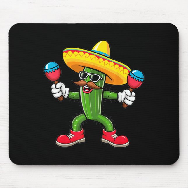 Cactus Sombrero Cinco De Mayo Mexican Cactus Party Mouse Pad (Front)