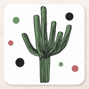 Cactus Square Paper Coaster