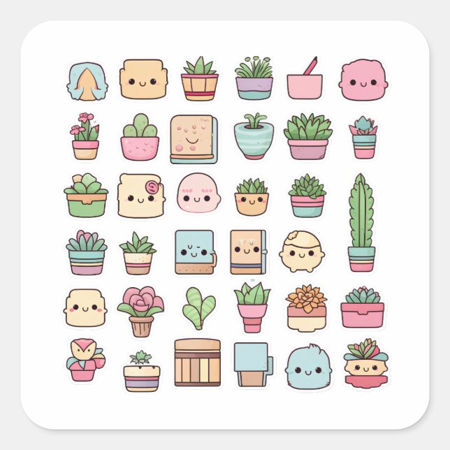 Cactus Sticker for planner sticker diary  (Front)