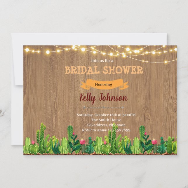 Cactus succelent graduation invitation (Front)