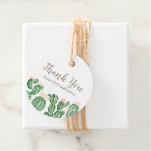 Cactus succulent baby shower thank you tags