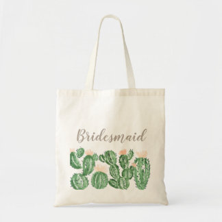 Cactus succulent bridesmaid gift tote bag