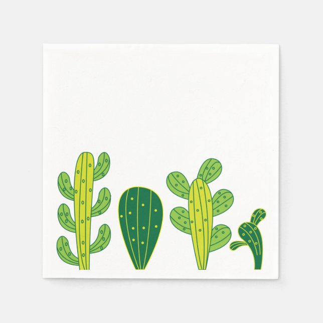 Cactus Succulent Cacti Party Napkin (Front)