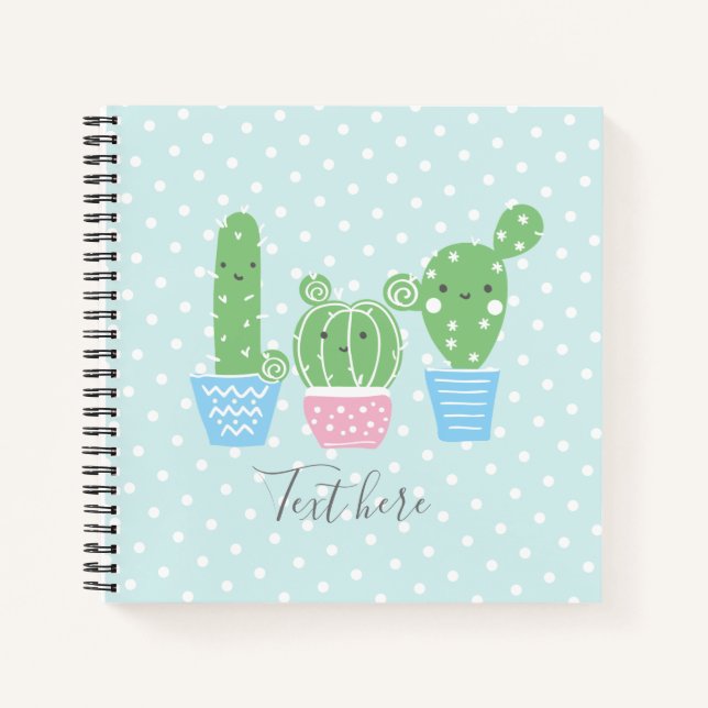 cactus, succulent, cute art fiesta, mexican, notebook (Front)