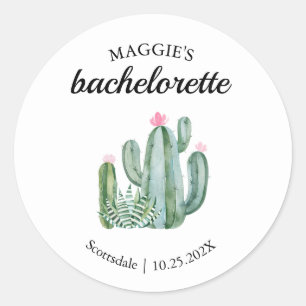 Cactus Succulent Desert Bachelorette Favour Classic Round Sticker