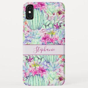 Cactus Succulent Floral Foliage Personalised iPhone XS Max Case