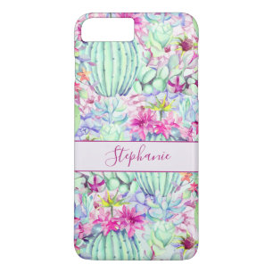 Cactus Succulent Floral Foliage Personalised iPhone 8 Plus/7 Plus Case