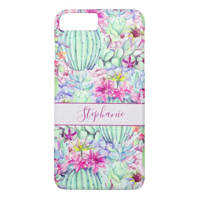 Cactus Succulent Floral Foliage Personalised Case-Mate iPhone Case (Back)