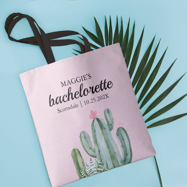 Cactus Succulent Flower Bachelorette Favour Tote Bag (Creator Uploaded)