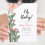 Cactus Succulent girl baby shower invitation<br><div class="desc">Greenery oh baby shower invitation.
Wording can be changed into any occasion.</div>