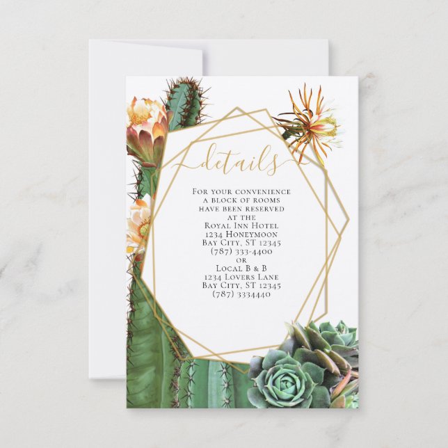 Cactus Succulent Greenery Wedding  Invitation (Front)