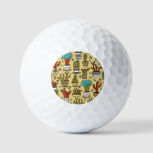 Cactus Succulent: Hand Drawn Sketch Golf Balls